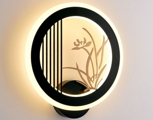 Светильник светодиодный Мелодия Света Цветок 6115-28W 28Вт 220В 3000К Черный картинка 